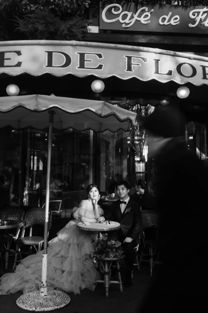 パリ Paris 前撮り ウエディングフォト Cafe Monochrome